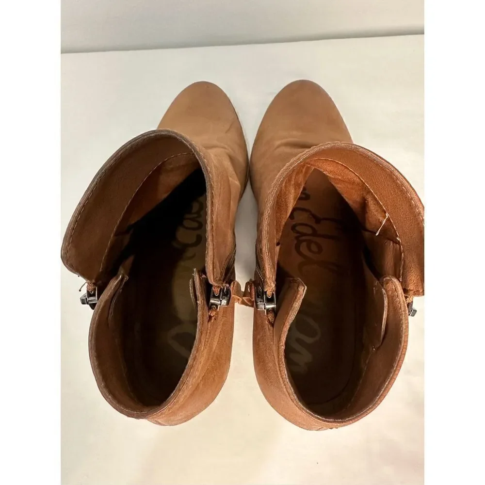 Sam Edelman tan leather zippers on sides ankle boots size 7.     S-0330 - Picture 6 of 8
